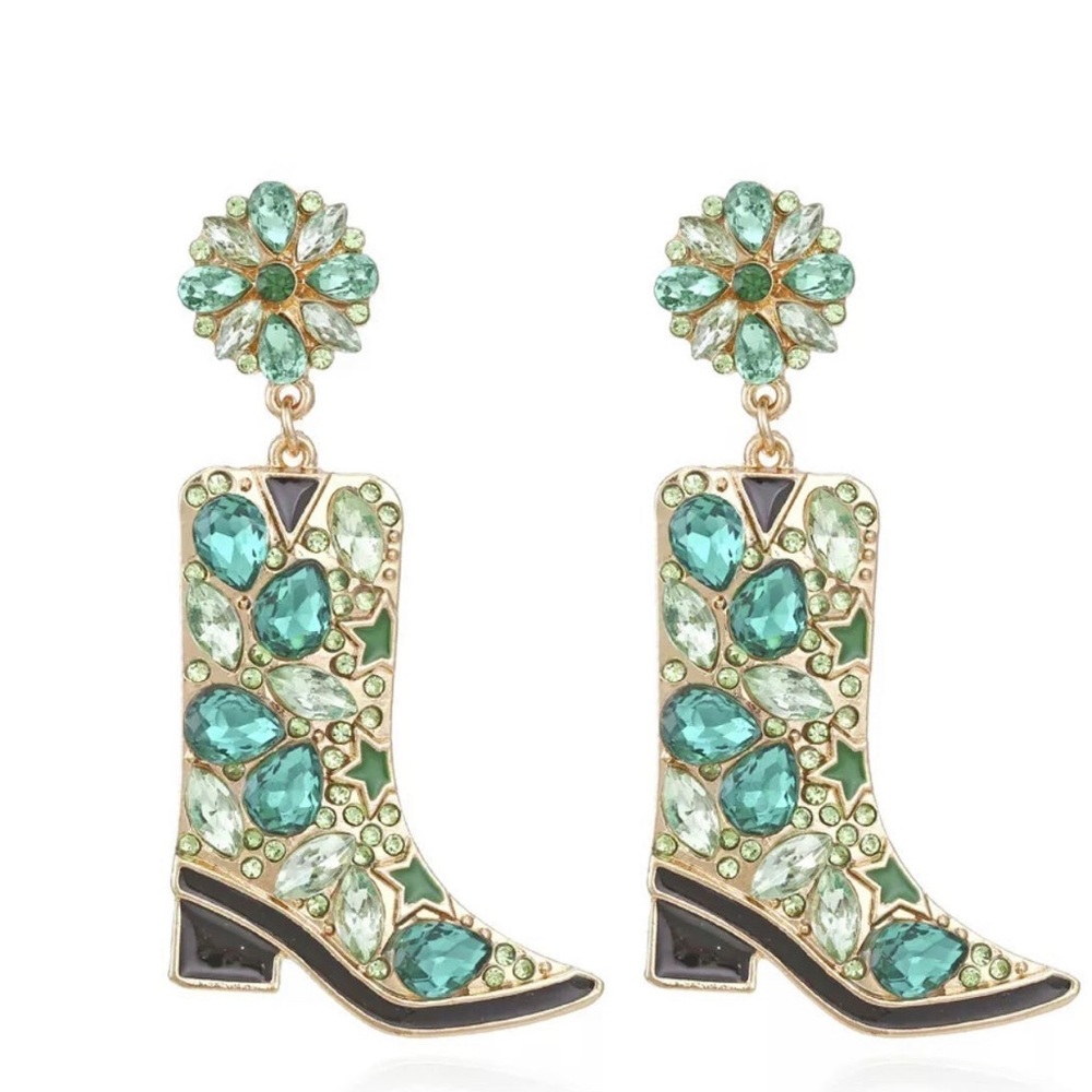 Cowboy boot earrings